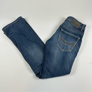 BKE Men’s SZ 28R Buckle Aiden Jeans Blue Medium Wash Relaxed Fit Bootcut Denim